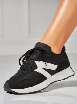 Adidasi Dama Negri din Piele Ecologica Intoarsa Meily