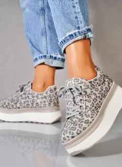 Adidași damă Piele Ecologica Intoarsa Animal Print Jeslin
