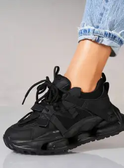 Adidași damă Piele Ecologica Negru Myna