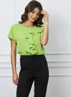 Bluza Ralu verde lime cu volan