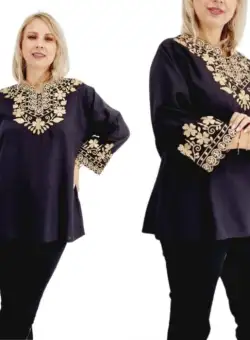 Bluza stilizata traditional cu broderie Claudia