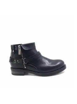 Botine dama casual din piele naturala Leofex -441 Negru Box