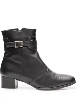 Botine dama elegante din piele naturala - 701 Negru Box