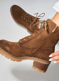 Botine dama Imblanite Maro din Piele Ecologica Intoarsa Kudra