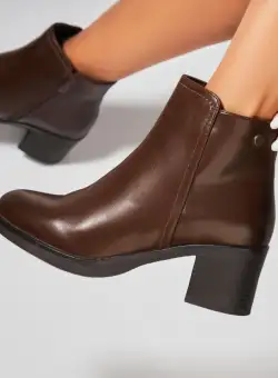 Botine dama Imblanite Maro din Piele Ecologica Khalish