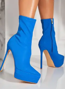 Botine dama Toamna Albastre din Textil Evony