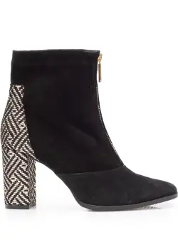 Botine elegante dama din piele naturala - 1880 Negru Velur