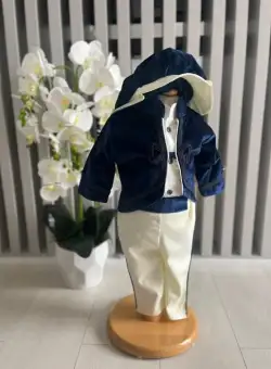 Costum de Print pentru Botez - Bleumarin