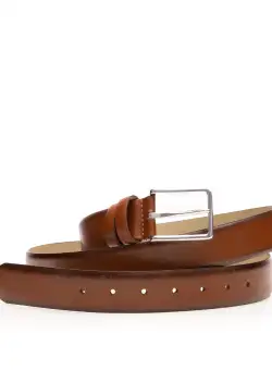 Curea din piele naturală - 35NBBB05 Cognac Box