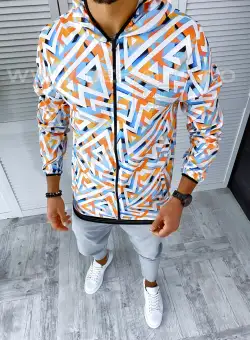 Geaca barbati de toamna cu imprimeu din fas subtire B2511 O5-3.3