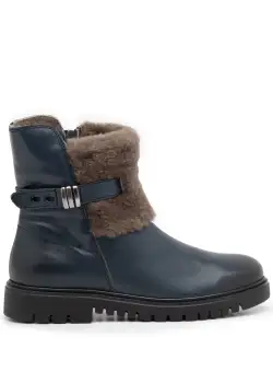 Ghete dama casual din piele naturala Leofex- 058 Blue Box