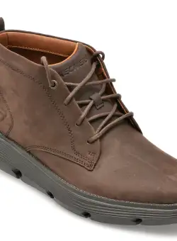 Ghete SKECHERS maro, GARZA, din piele naturala