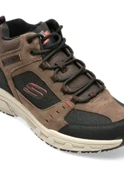 Ghete SKECHERS maro, OAK CANYON, din piele intoarsa si material textil