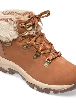 Ghete SKECHERS maro, TREGO, din piele intoarsa