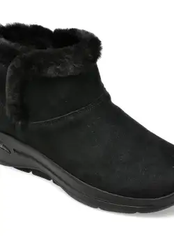 Ghete SKECHERS negre, GO WALK ARCH FIT BOOT, din piele intoarsa