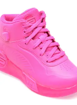 Ghete SKECHERS roz, S-LIGHTS REMIX, din piele ecologica