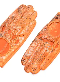 Manusi EPICA portocalii, D6P, din piele naturala