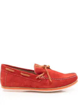 Mocasini barbati din piele naturala, Leofex - 880 Rosu velur