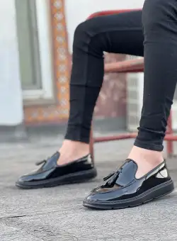 Mocasini barbati negri cu ciucuri B7853 B36 -A36/A7-3