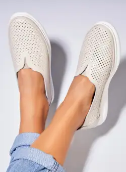 Mocasini dama Piele Naturala Bej Zyere