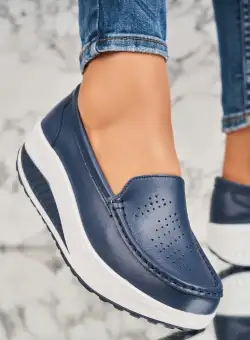 Mocasini dama Piele Naturala Bleumarin Beatriz