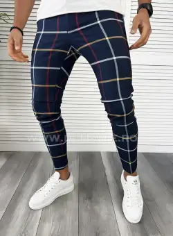 Pantaloni barbati casual regular fit bleumarin B7994 E126-1