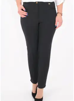 Pantaloni office din stofa neagra