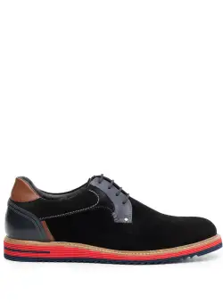 Pantofi casual barbati din piele naturala, Leofex - 591 negru velur