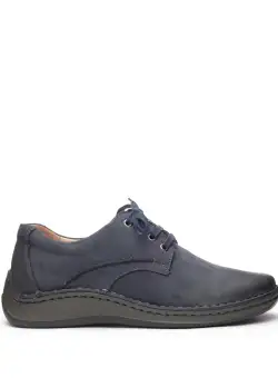 Pantofi casual barbati din piele naturala,Leofex - 918 Blue Nabuc