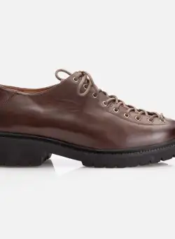 Pantofi casual dama cu siret pana in varf Leofex - 037 Kaki Box