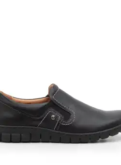 Pantofi casual dama din piele naturala,Leofex - 093 Negru Box