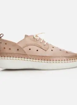 Pantofi casual dama din piele naturala, Leofex - 244 Cappuccino Box