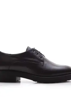 Pantofi casual damă din piele naturală, Leofex - 386 Negru Box