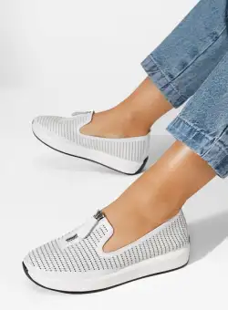 Pantofi casual dama Finnia albi