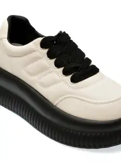 Pantofi casual FLAVIA PASSINI alb-negru, 11921, din piele ecologica