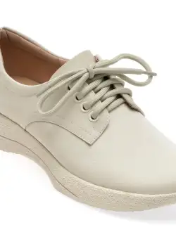 Pantofi casual IMAGE albi, 1908, din piele naturala