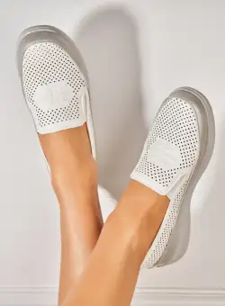 Pantofi dama casual Argintii din Piele Ecologica Darla