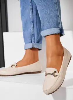 Pantofi dama casual Bej din Piele Ecologica Savio