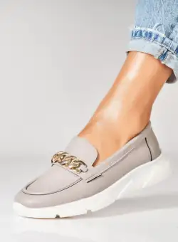 Pantofi dama casual Gri din Piele Ecologica Eula