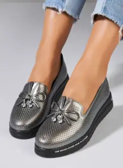 Pantofi dama casual Gri din Piele Ecologica Romey