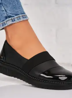 Pantofi dama casual Negri din Piele Ecologica Janelle