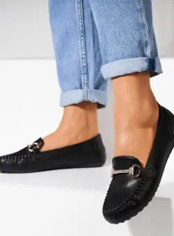 Pantofi dama casual Negri din Piele Ecologica Savio