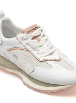 Pantofi DONNA CRIS albi, 1355365, din piele naturala