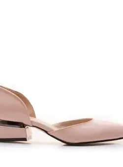 Pantofi eleganți damă din piele naturală - 2232 Roz Pudră Naplac