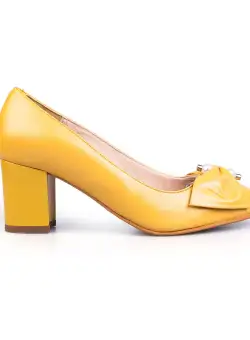 Pantofi eleganți damă din piele naturală - 450 Galben Box