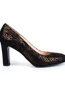Pantofi eleganți damă din piele naturală - Eliza Negru Velur