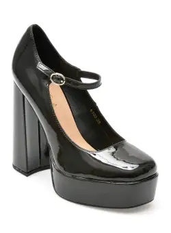 Pantofi EPICA negri, R100, din piele ecologica