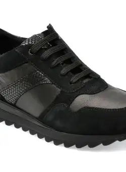 Pantofi GEOX negri, D15AQA, din piele intoarsa