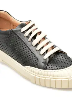 Pantofi GOLD DEER negri, 1187062, din piele naturala