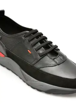 Pantofi OTTER negri, MISE12R, din piele naturala